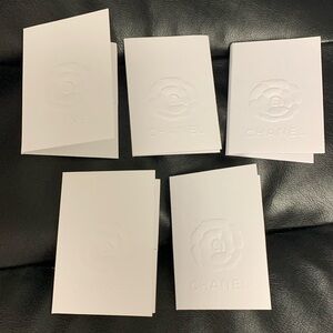 Set of 5 - CHANEL Paper Card Receipt Holder white Envelope